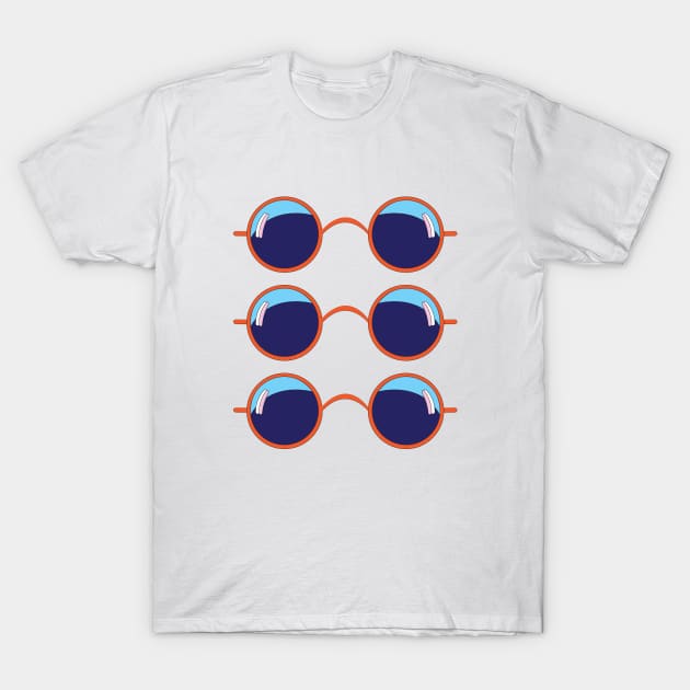 Orange and Blue Sunnies 02 T-Shirt by Julia Newman Studio